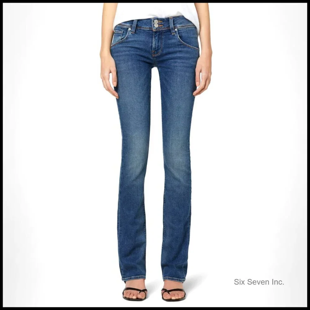 Baby Bootcut Jeans with Back Flap Pockets Slim Fit Stretch Denim